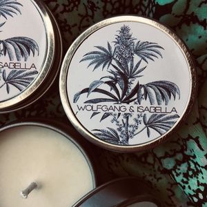 CANNABIS SOY CANDLE TRAVEL TIN WOLFGANG & ISABELLA CANDLES